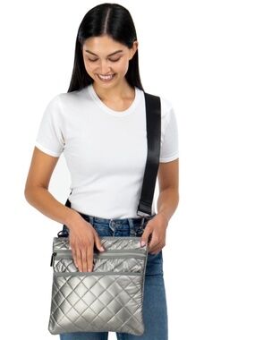 Haute Shore Dani Iron Silver Pewter Crossbody Bag Puffer Purse - Appears unused